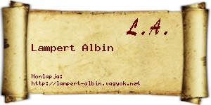 Lampert Albin névjegykártya
